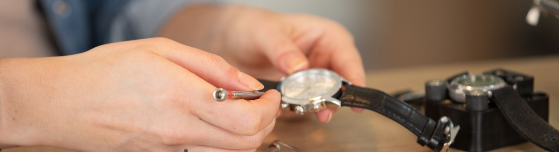 A man repairing a watch.