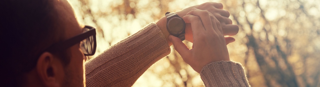 A man checking his watch.