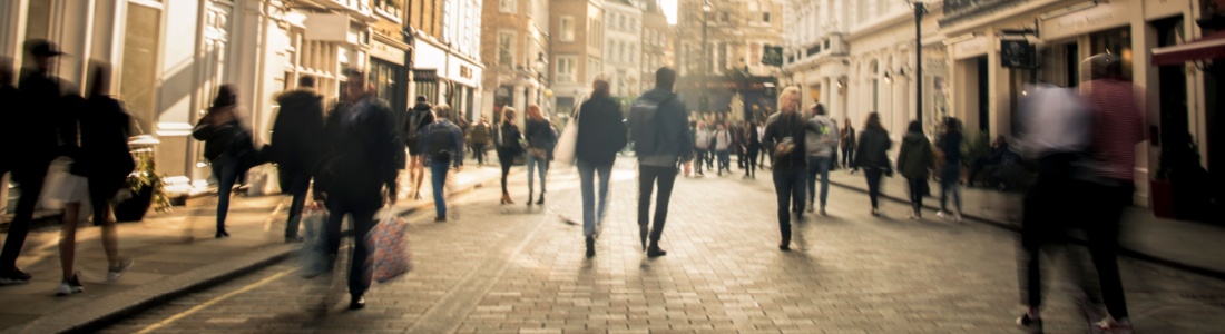 A busy high street.