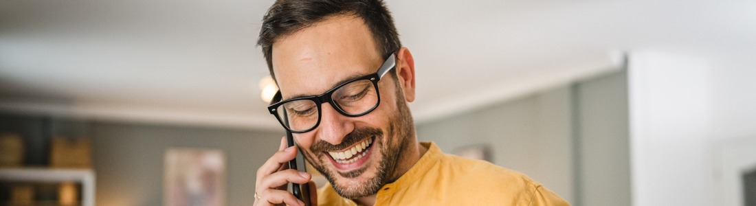 A man talking on the phone.